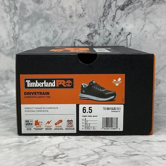 Timberland PRO Size 6.5 Black/Blue Drivetrain Work Sneaker Composite Toe P1-47 - Picture 8 of 10